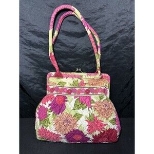 Vera Bradley Alice Kisslock Hello Dahlia Shoulder Bag Purse Pink Floral